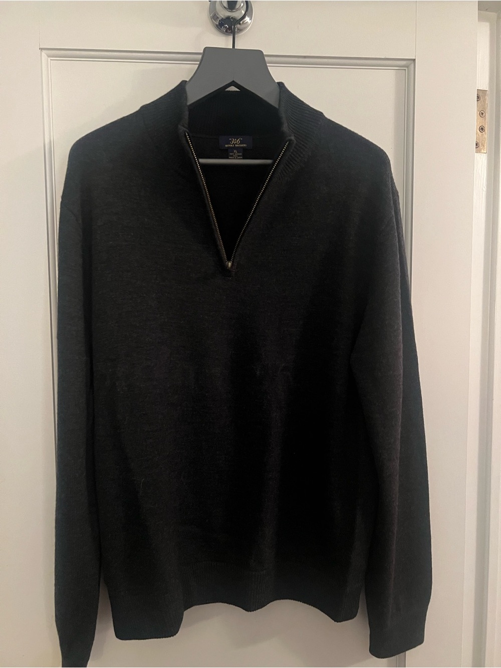 Brooks Brothers Black Half-Zip Sweater